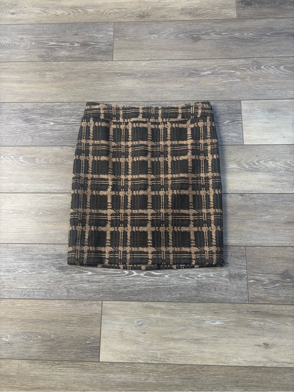 Ann Taylor Skirt Sz 4 Brown Plaid Academia Professional Office Classic Money